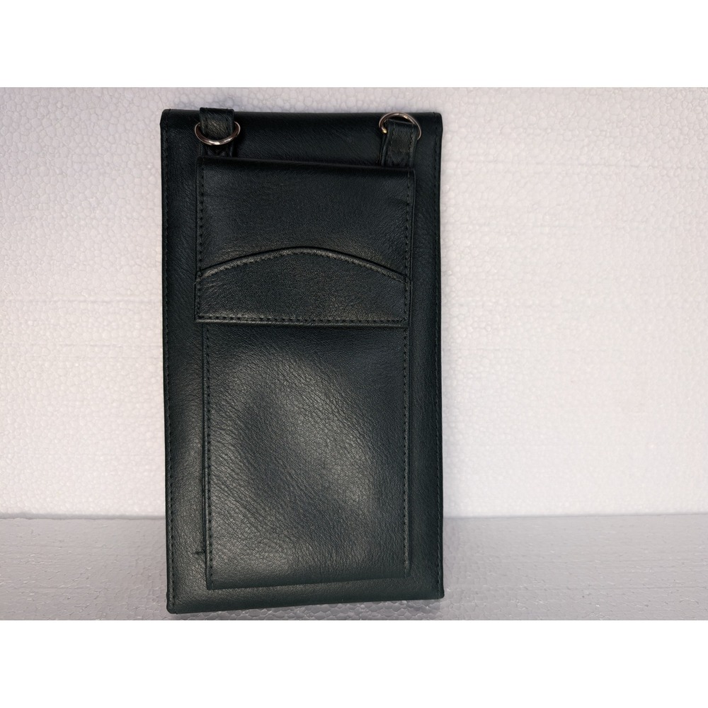 Vintage Tandem Bags Dark Green Leather Wallet Clutch Crest Embossed 05G - Picture 3 of 13